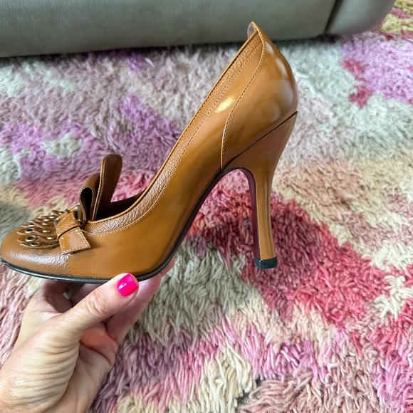 LOUIS VUITTON BALMORAL BROGUE PUMP IN BROWN, size 37 1/2 - Picture 6 of 16